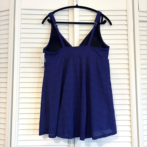 NWT Croft & Barrow One Piece Swimsuit Swim Dress Purple Size 18 - Picture 5 of 9